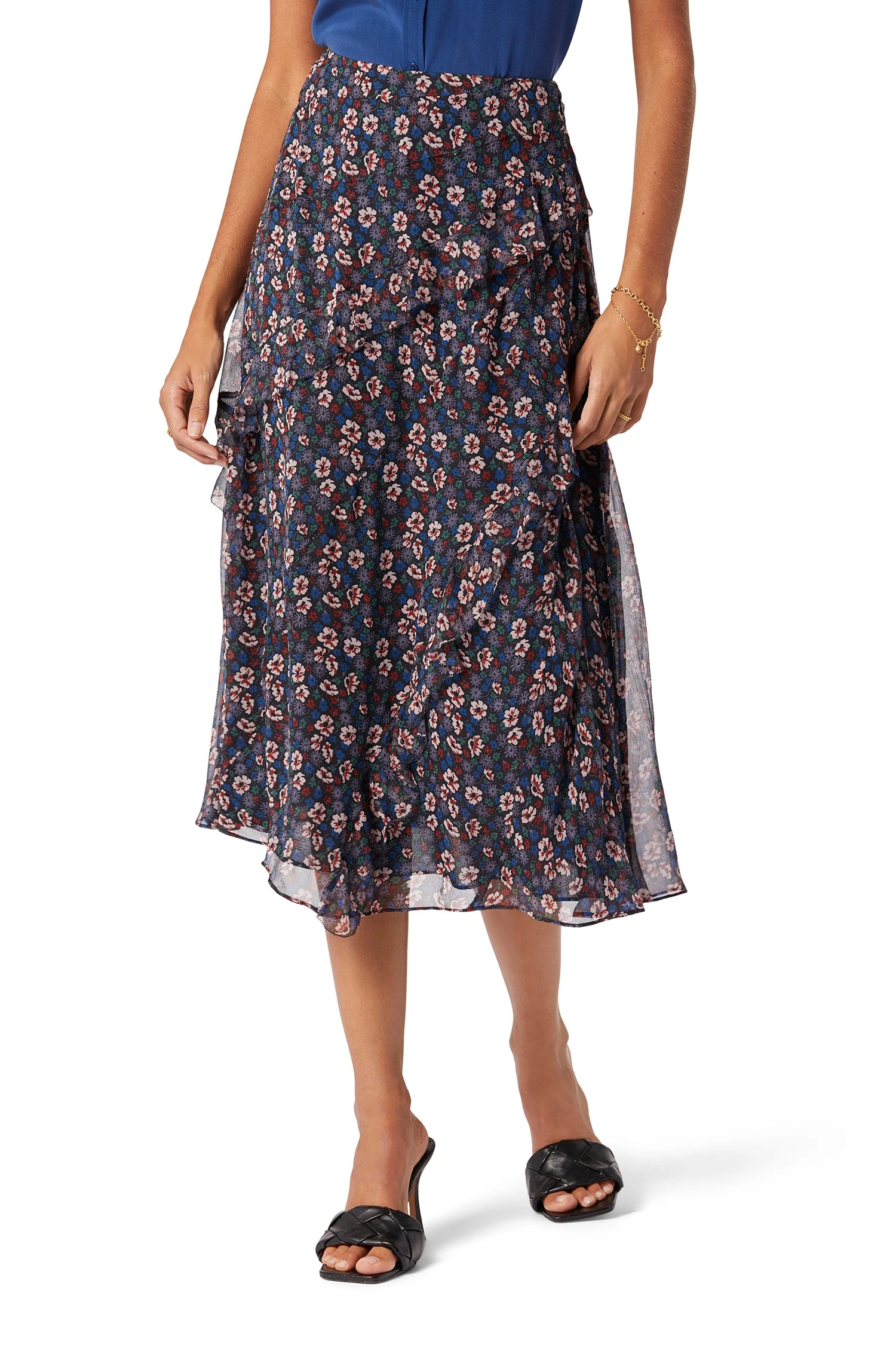 Joie Caillie Midi Silk Skirt