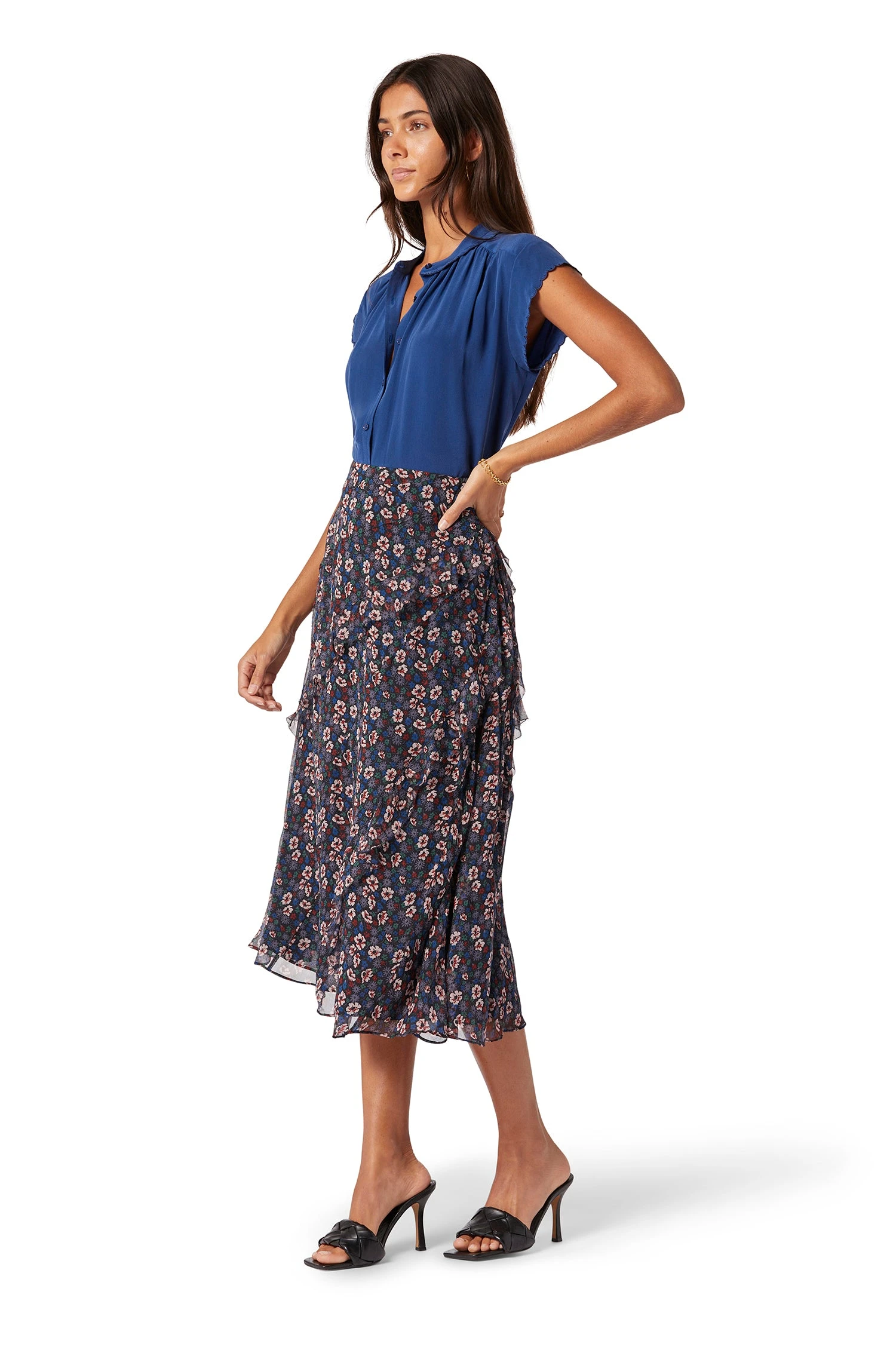 Joie Caillie Midi Silk Skirt - Image 4