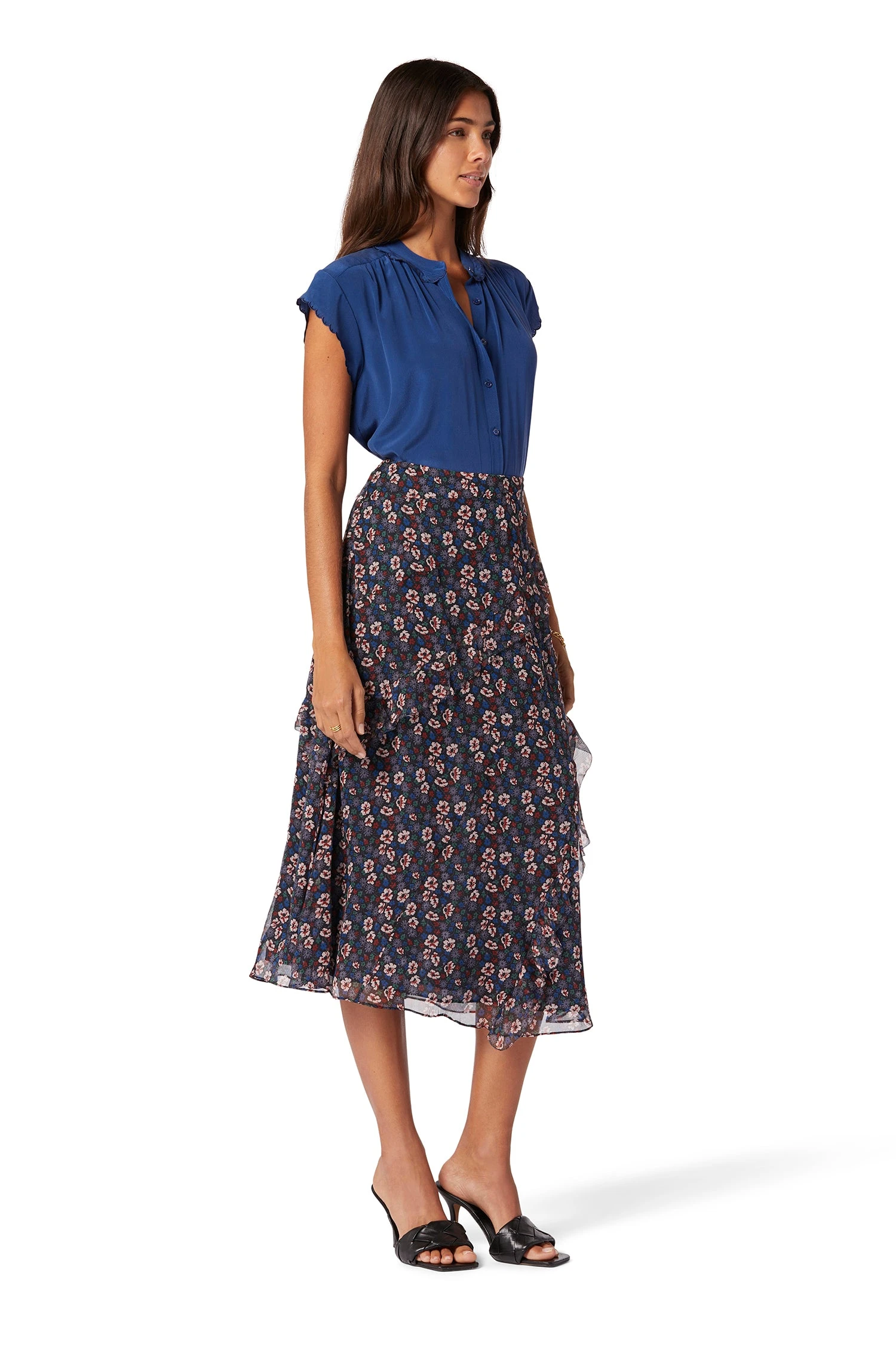 Joie Caillie Midi Silk Skirt - Image 5