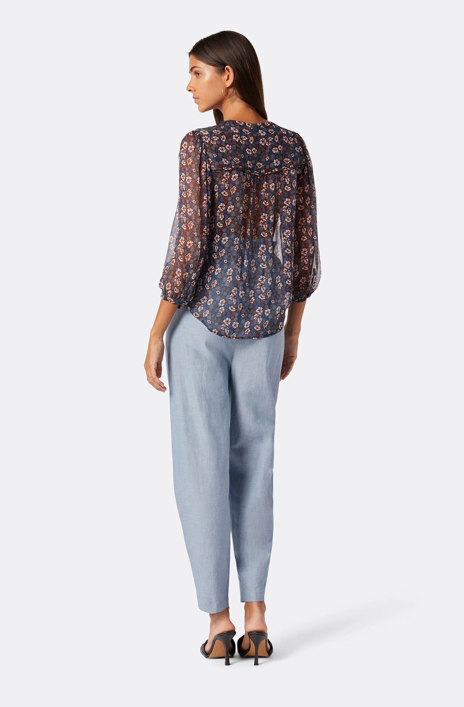 Joie Fanning Long Sleeve Silk Top - Image 6