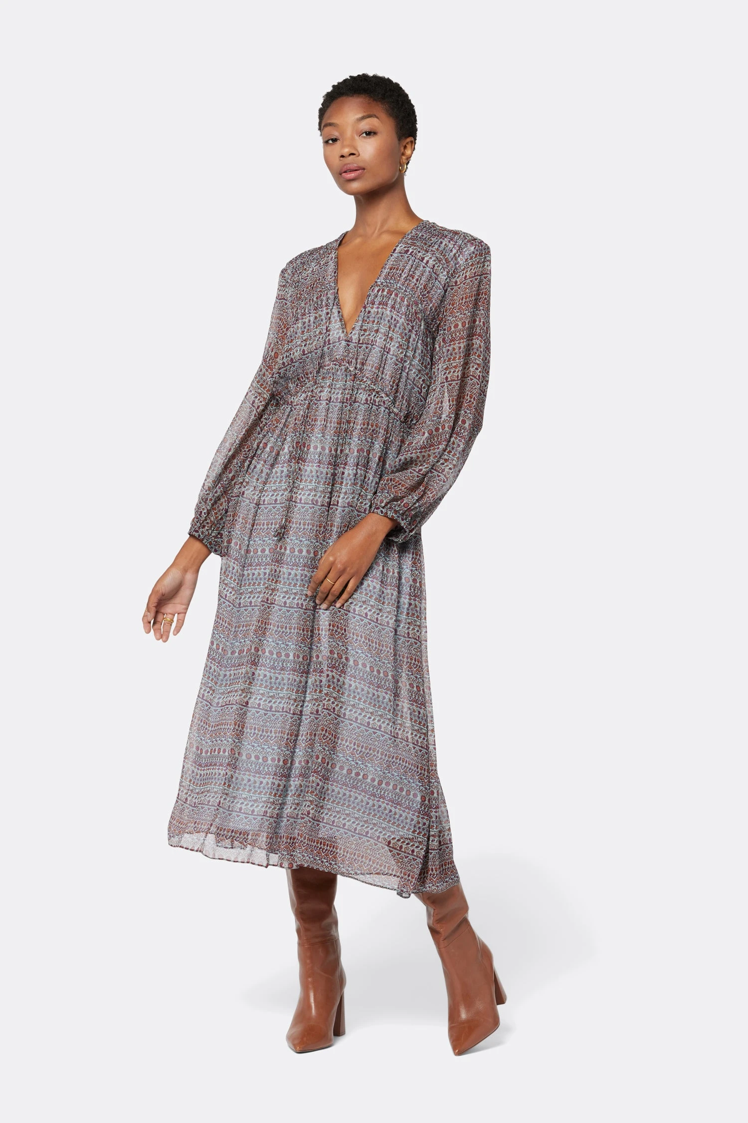 Joie Alquina Midi Silk Dress