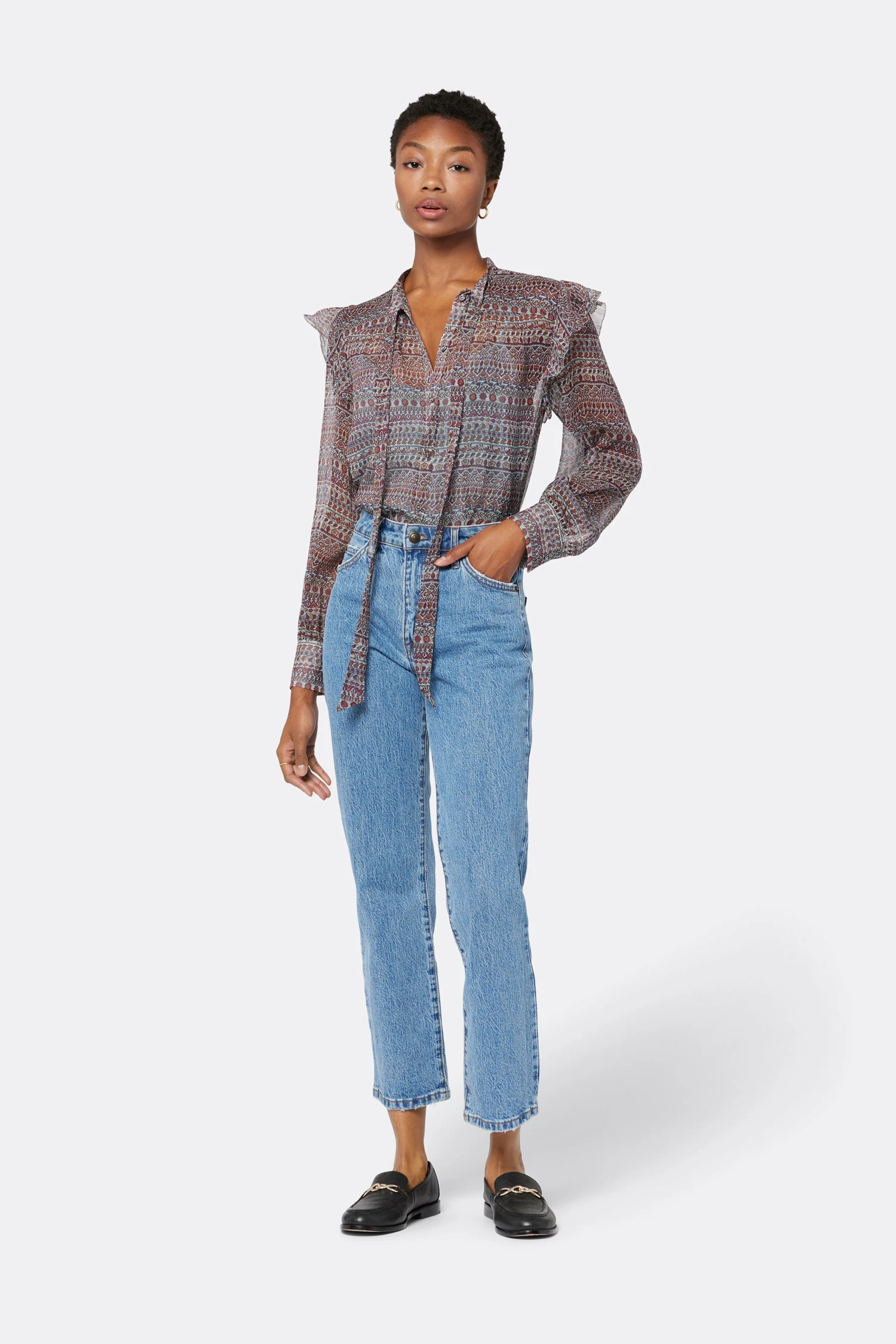 Joie Eloise Long Sleeve Silk Top - Image 2