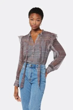 Joie Eloise Long Sleeve Silk Top