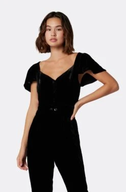 Joie Juniper Velvet Short Sleeve Top