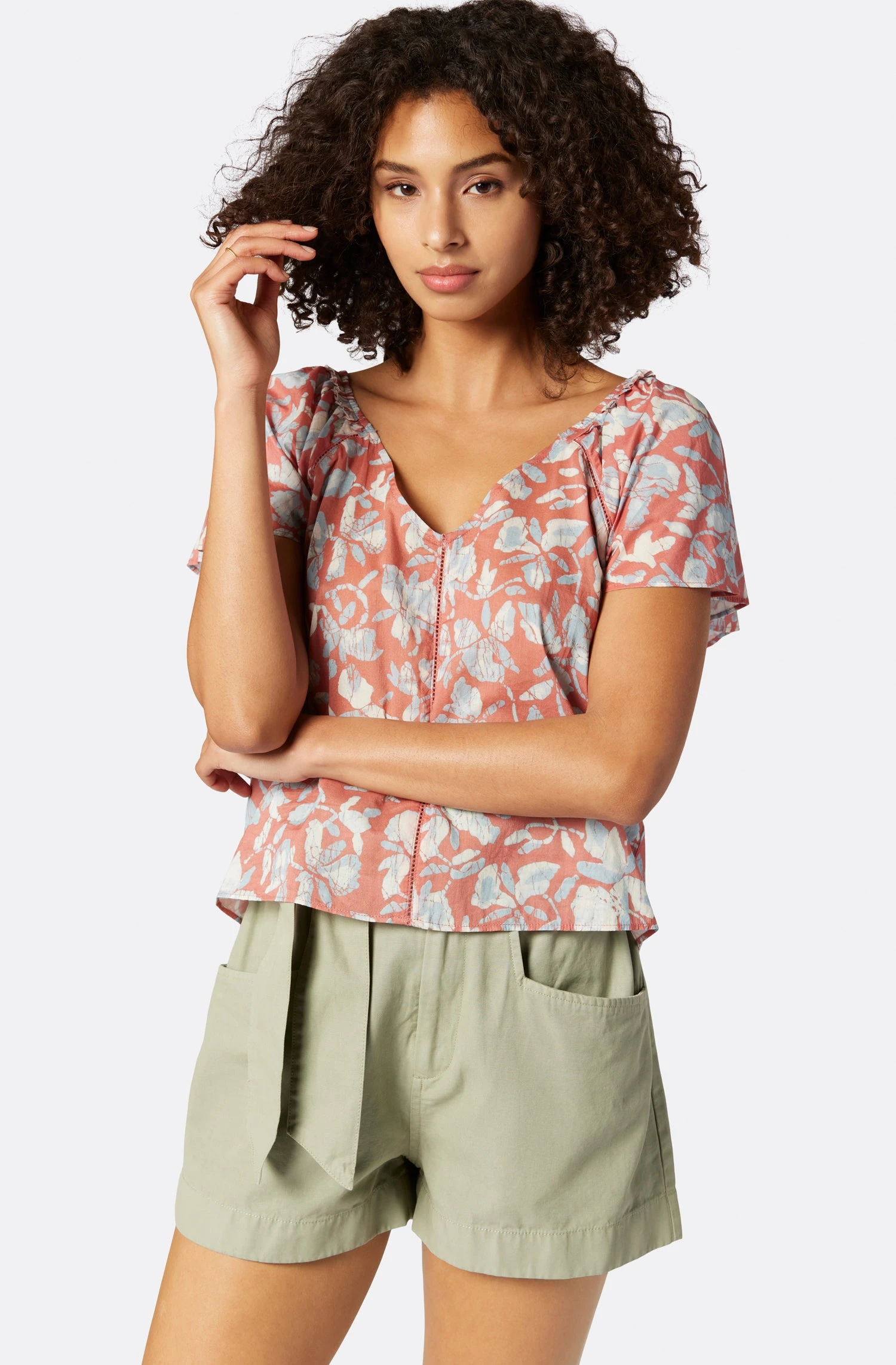 Joie Katya Short Sleeve Cotton Top