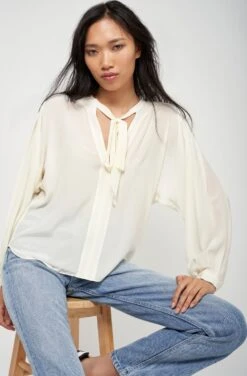 Joie Wells Long Sleeve Silk Top