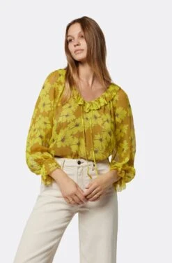 Joie Vernon Long Sleeve Silk Top