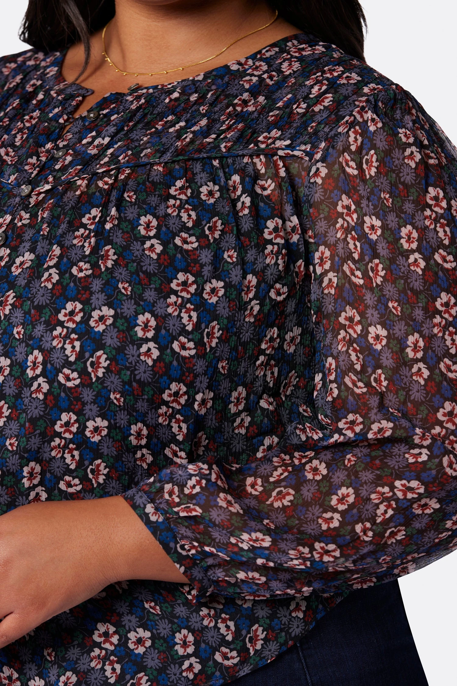 Joie Fanning Long Sleeve Silk Top - Image 11